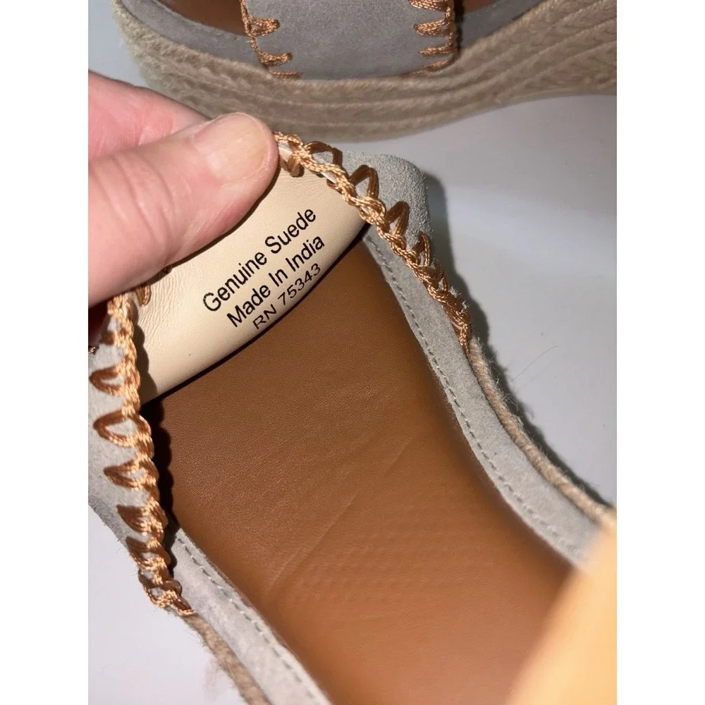 Joie Wedge Suede Espadrille Sandals Size 6.5-7- Ankle Strap